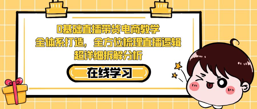 0基础直播带货电商教学：全体系打造，全方位梳理直播逻辑，超详细拆解分析-微众资源