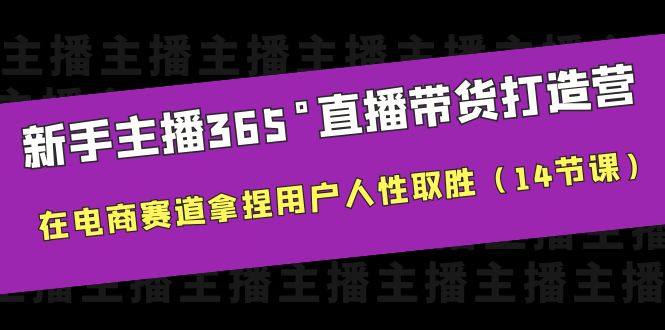 新手主播365°直播带货·打造营，在电商赛道拿捏用户人性取胜（14节课）-微众资源