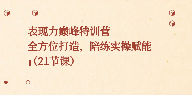 表现力巅峰特训营，全方位打造，陪练实操赋能（21节课）-微众资源