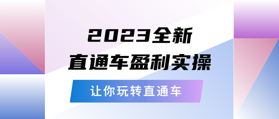 2023全新直通车·盈利实操：从底层，策略到搭建，让你玩转直通车-微众资源