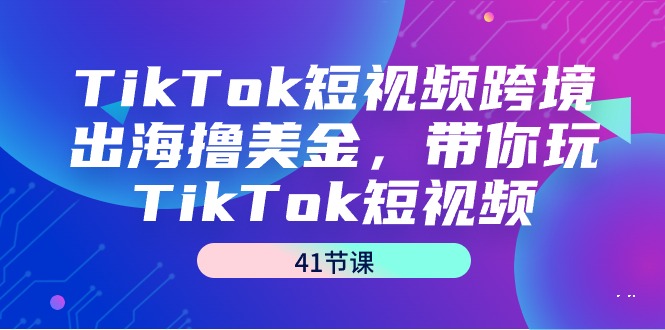 TikTok短视频跨境出海撸美金，带你玩TikTok短视频（41节课）-微众资源