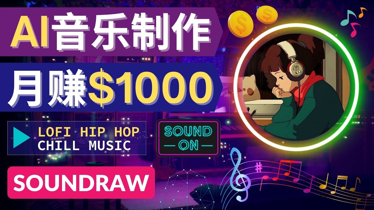 无需任何音乐基础： 使用AI软件制作Lofi Hip Hop Chill Music 月赚1000美元-微众资源