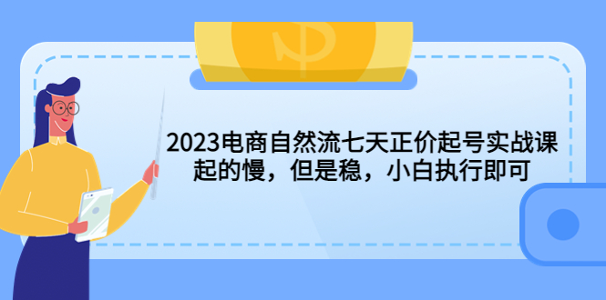 2023电商自然流七天正价起号实战课：起的慢，但是稳，小白执行即可！-微众资源