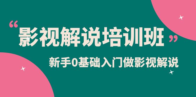 影视解说实战培训班，新手0基础入门做影视解说（10节视频课）-微众资源