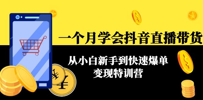 一个月学会抖音直播带货：从小白新手到快速爆单变现特训营(63节课)-微众资源