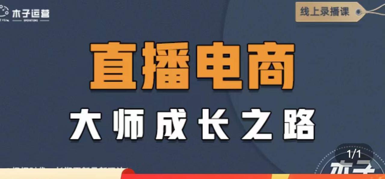 直播电商高手成长之路：教你成为直播电商大师，玩转四大板块（25节）-微众资源