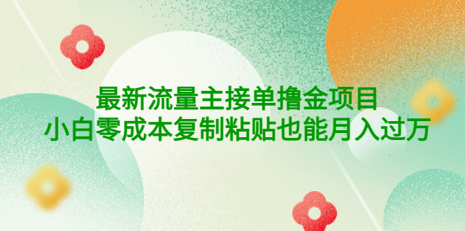 公众号最新流量主接单撸金项目，小白零成本复制粘贴也能月入过万-微众资源