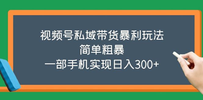 视频号私域带货暴利玩法，简单粗暴，一部手机实现日入300+-微众资源