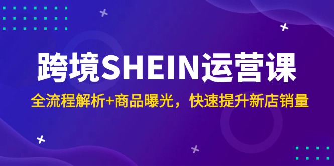 跨境SHEIN运营课，全流程解析+商品曝光，快速提升新店销量-微众资源