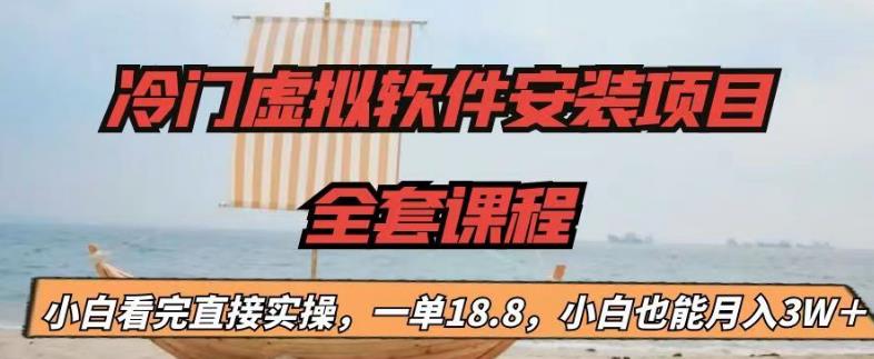 冷门虚拟软件安装项目，一单18.8，小白也能月入3W＋-微众资源