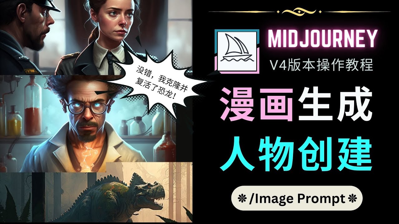Midjourney V4版本操作教程：2个简单参数，完成漫画生成，人物创建-微众资源