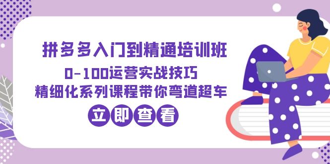 2023拼多多入门到精通培训班：0-100运营实战技巧 精细化系列课带你弯道超车-微众资源