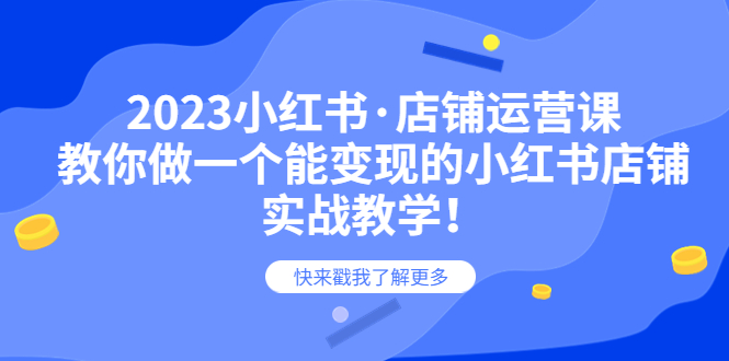 2023小红书·店铺运营课，教你做一个能变现的小红书店铺，20节-实战教学-微众资源
