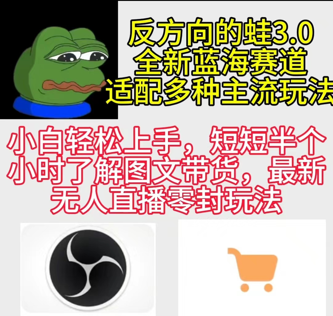 反方向的蛙3.0，图文最新玩法，变现多元化，新蓝海项目，小白轻松上手-微众资源