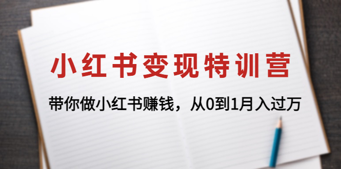 小红书变现特训营：带你做小红书赚钱，从0到1月入过万-微众资源