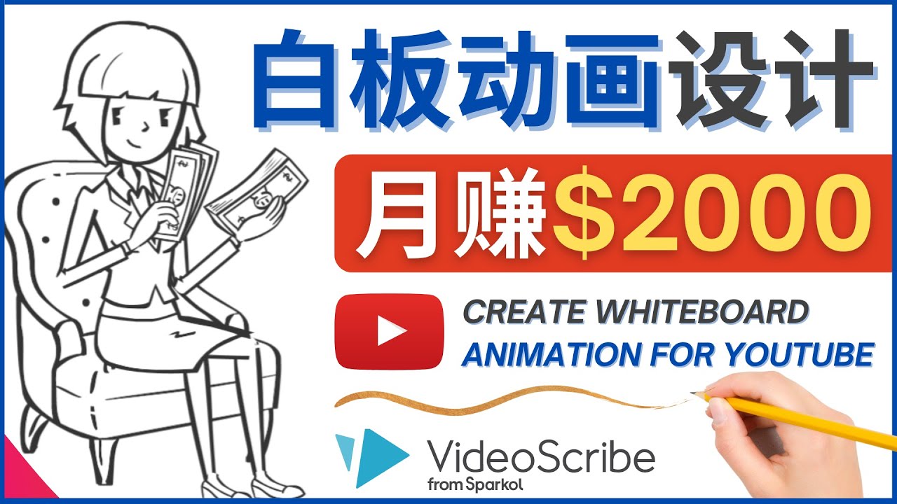 创建白板动画（WhiteBoard Animation）YouTube频道，月赚2000美元-微众资源