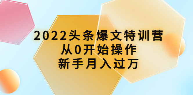 2022头条爆文特训营：从0开始操作，新手月入过万（16节课时）-微众资源