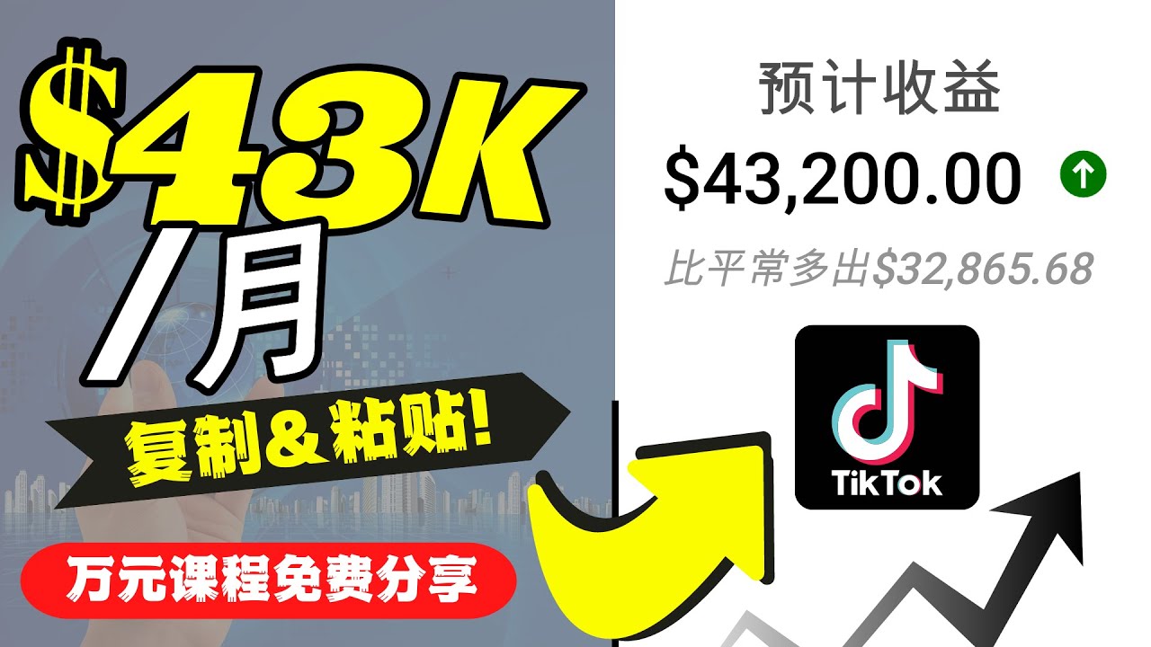 2022抖音国际版Tiktok赚钱项目：每天上传一个视频就轻松月入$43200-微众资源