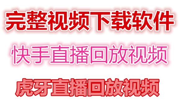 快手直播回放视频/虎牙直播回放视频完整下载(电脑软件+视频教程)-微众资源