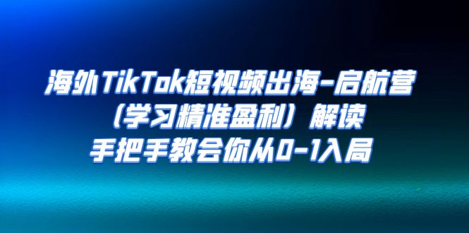 海外TikTok短视频出海-启航营（学习精准盈利）解读，手把手教会你从0-1入局-微众资源