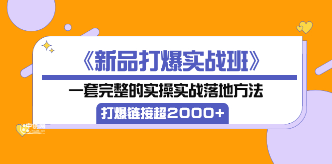 《新品打爆实战班》一套完整的实操实战落地方法，打爆链接超2000+（28节课)-微众资源