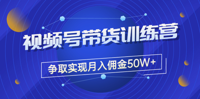 收费4980的《视频号带货训练营》争取实现月入佣金50W+（课程+资料+工具）-微众资源