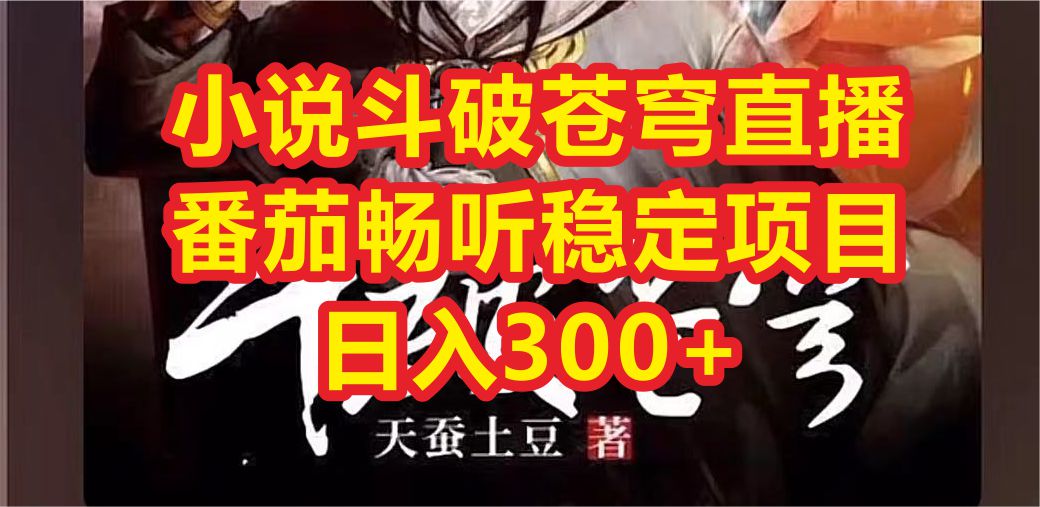 小说斗破苍穹直播，番茄畅听日入300+稳定项目-微众资源