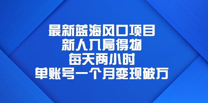 最新蓝海风口项目，新人入局得物，每天两小时，单账号一个月变现破万-微众资源