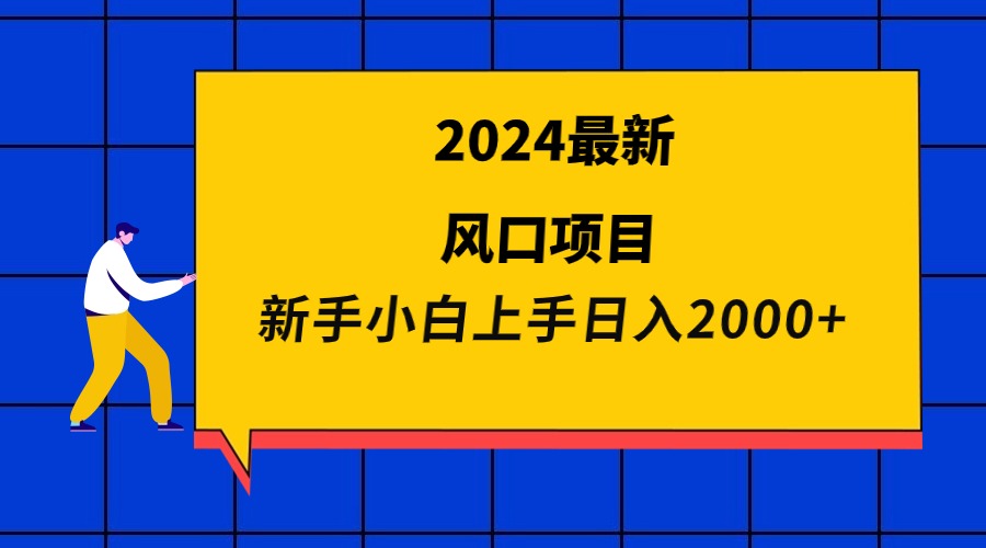 2024最新风口项目 新手小白日入2000+-微众资源