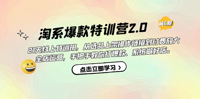 淘系爆款特训营2.0【第六期】从选品上架到付费放大 全店运营 打爆款 做好店-微众资源