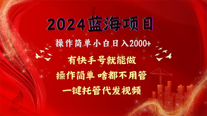 2024蓝海项目，网盘拉新，操作简单小白日入2000+，一键托管代发视频，…-微众资源
