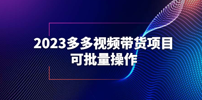 2023多多视频带货项目，可批量操作【保姆级教学】-微众资源