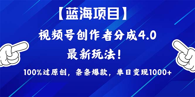 2024蓝海项目视频号，最新方法， 100%过原创，条条爆款，单日变现1K+，…-微众资源
