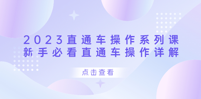 2023直通车操作 系列课，新手必看直通车操作详解-微众资源