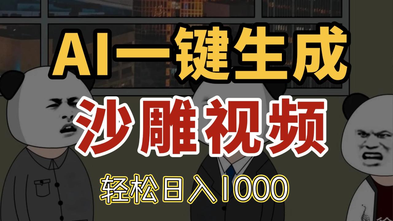 AI一键生成沙雕视频，一条视频千万播放，轻松日入1000-微众资源