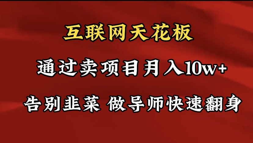 导师训练营互联网的天花板，让你告别韭菜，通过卖项目月入10w+，一定要…-微众资源
