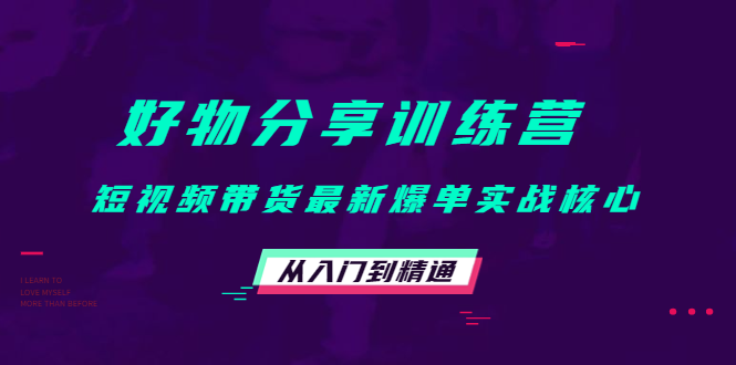 好物分享训练营：短视频带货最新爆单实战核心，从入门到精通！-微众资源
