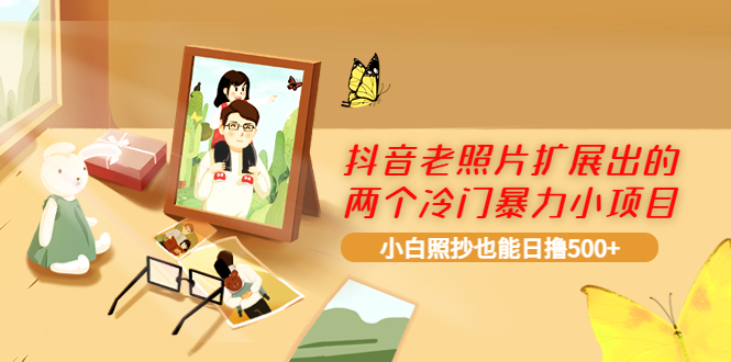 抖音老照片扩展出的两个冷门暴力小项目，小白照抄也能日撸500+-微众资源
