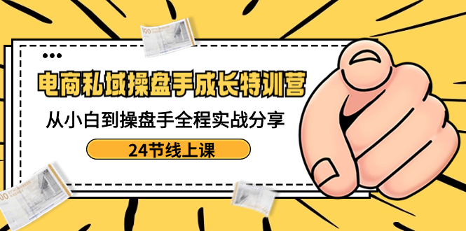 电商私域-操盘手成长特训营：从小白到操盘手全程实战分享-24节线上课-微众资源