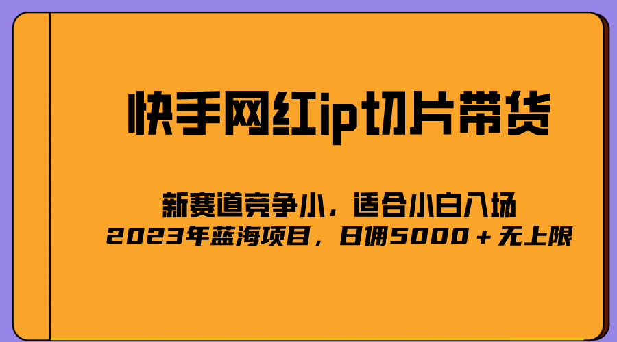 2023爆火的快手网红IP切片，号称日佣5000＋的蓝海项目，二驴的独家授权-微众资源