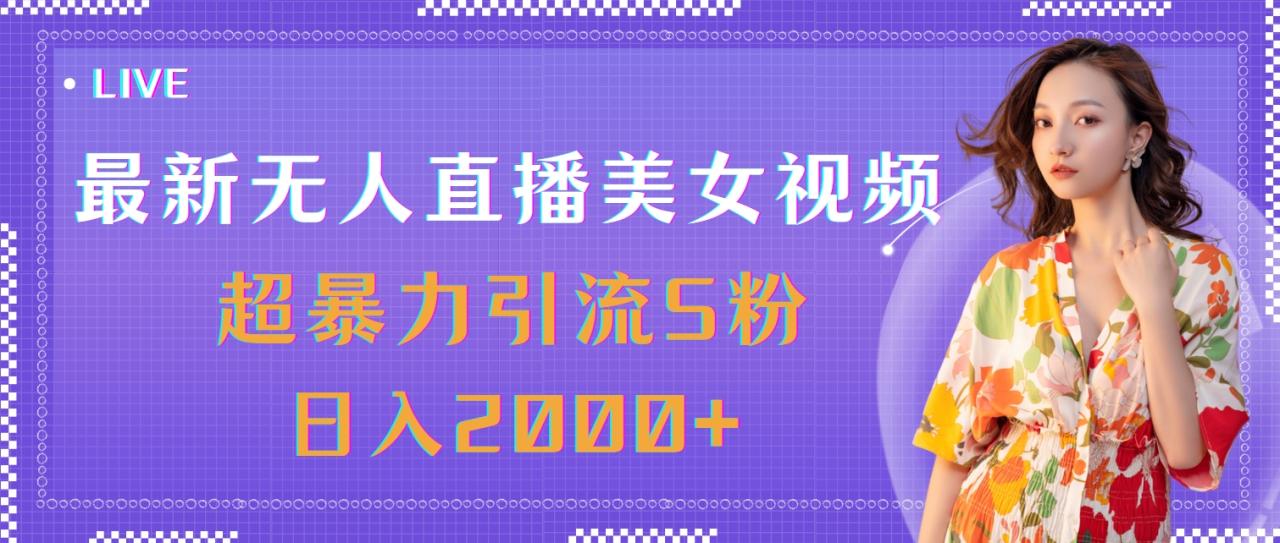 最新无人直播美女视频，超暴力引流S粉日入2000+-微众资源