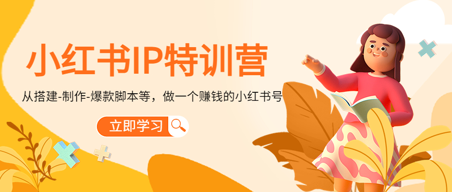 小红书IP特训营：从搭建-制作-爆款脚本等等，做一个赚钱的小红书号-微众资源