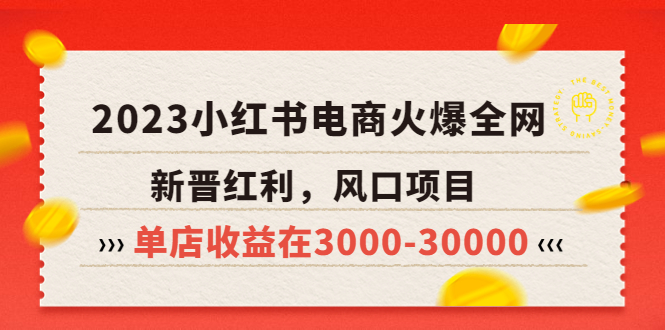 2023小红书电商火爆全网，新晋红利，风口项目，单店收益在3000-30000！-微众资源
