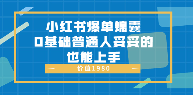 小红书爆单锦囊，0基础普通人妥妥的也能上手-微众资源