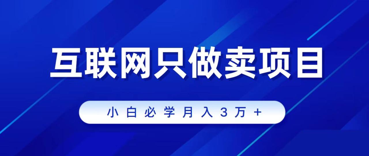 互联网的尽头就是卖项目，被割过韭菜的兄弟们必看！轻松月入三万以上！-微众资源
