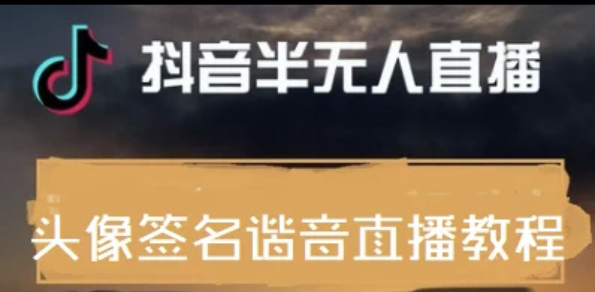 最近火爆的抖音头像签名设计半无人直播直播项目：直播教程+素材+直播话术-微众资源