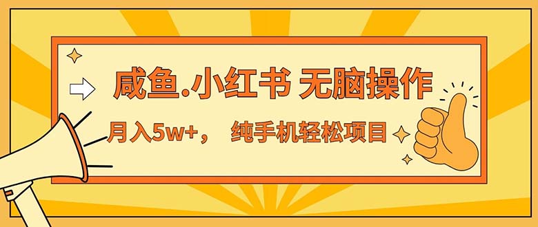 2024最赚钱的项目，咸鱼，小红书无脑操作，每单利润500+，轻松月入5万+…-微众资源