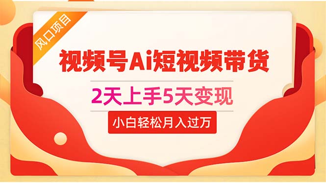 2天上手5天变现视频号Ai短视频带货0粉丝0基础小白轻松月入过万-微众资源