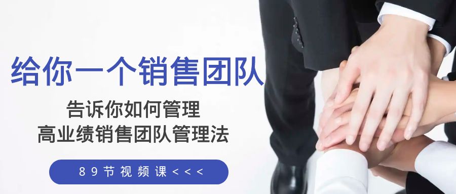 给你 一个销售团队，告诉你如何管理，高业绩销售团队管理法（89节课）-微众资源