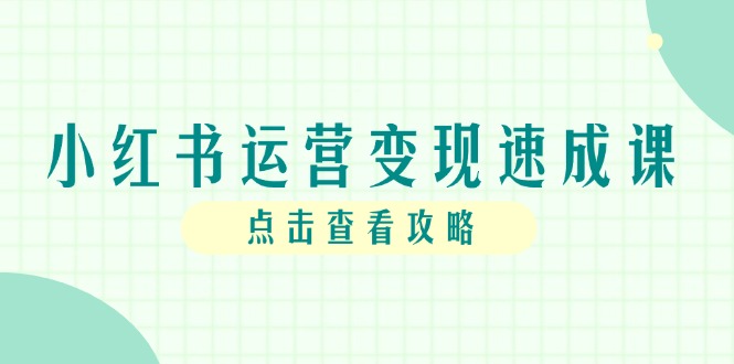 小红书运营变现速成课，账号搭建到暴力起号，个人IP全流程指南-微众资源